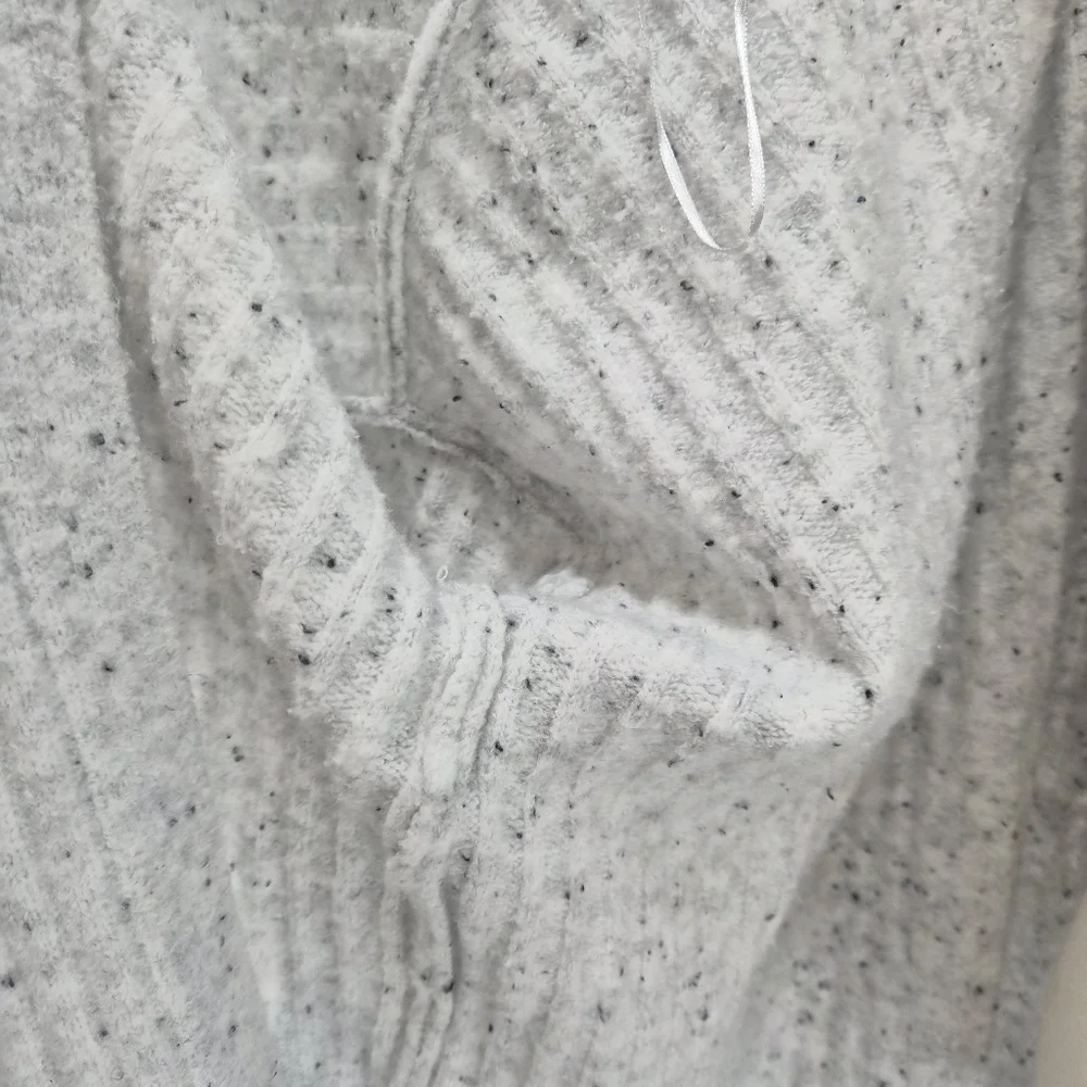 Song of Style Long Ribbed Knit Sz Large Soft Cardigan Duster Gray Fleck‎ Pockets